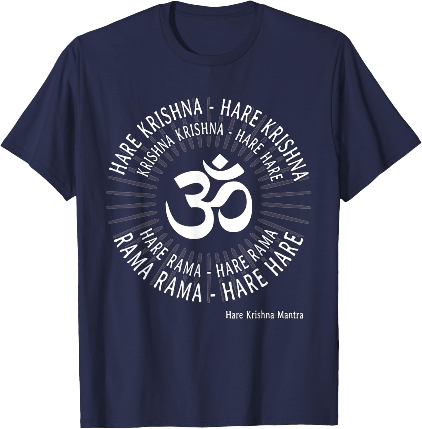 Hare Krishna Shirt Spiritual Hare Krishna Mantra T-Shirt - T-Shirt | Navy