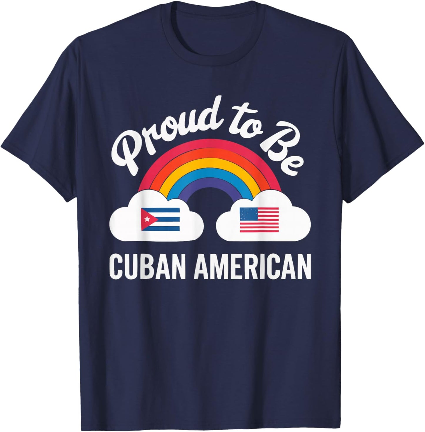 Half Cuban Half American Country USA Flag Cuba America T-Shirt - T-Shirt | Navy