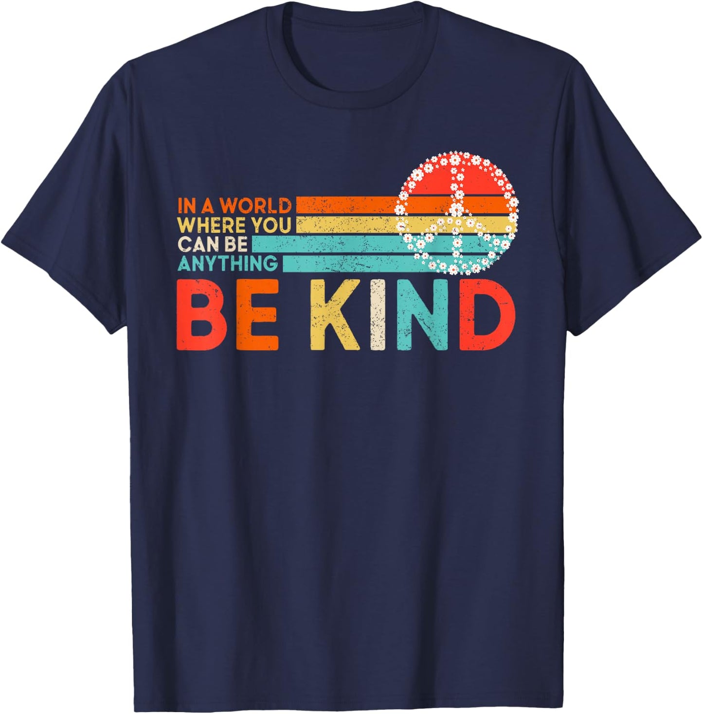 World Kindness Day Be Kind Hand Sign Peace Choose Kindness T-Shirt - T-Shirt | Navy