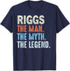 Riggs The Legend Name Personalized Cute Idea Men Vintage T-Shirt - T-Shirt | Navy