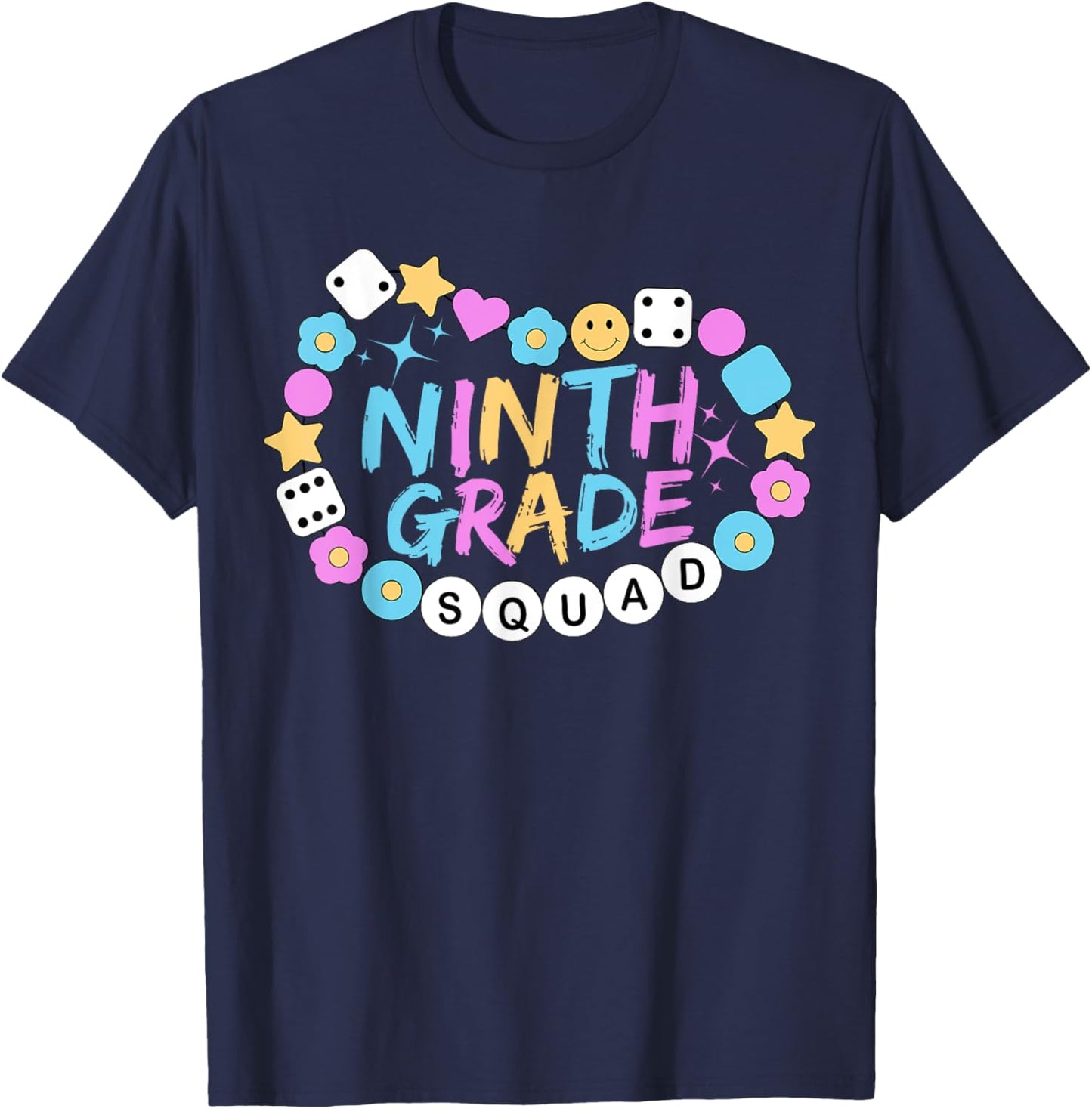 Girls 9th Grade Vibes Back to School Ninth Grade T-Shirt - T-Shirt | Navy