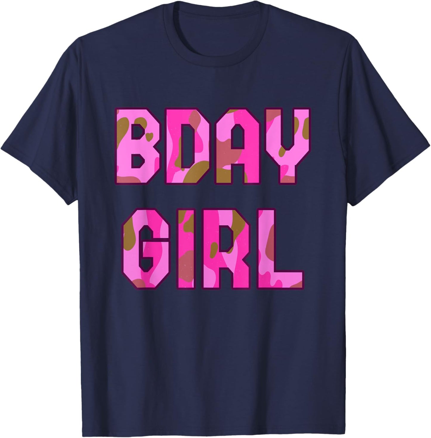 Camouflage Hunter Bday Girl Pink Camo Huntress Birthday T-Shirt - T-Shirt | Navy