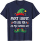 Most Likely To Ask For The Gift Matching Christmas Elf T-Shirt - T-Shirt | Navy