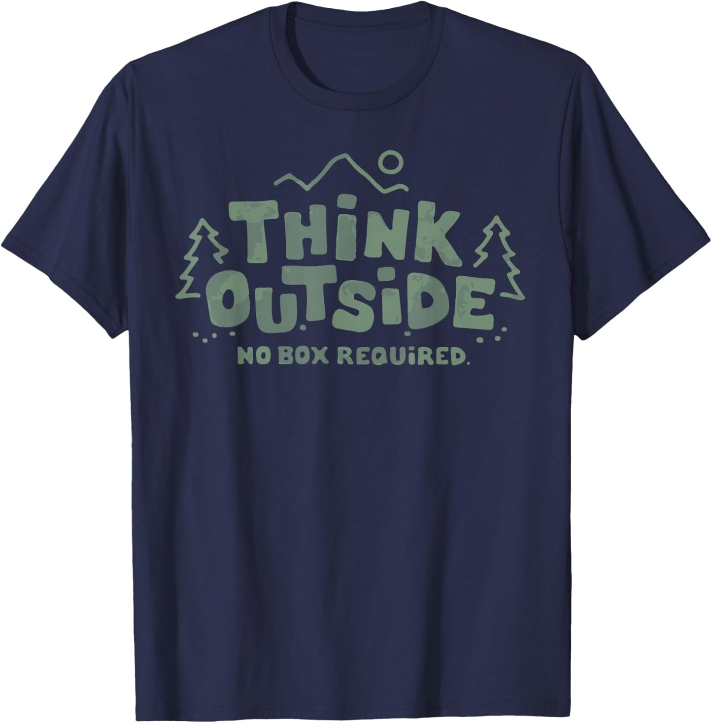 Think Outside No Box Required Graphic T-Shirt - T-Shirt | Navy