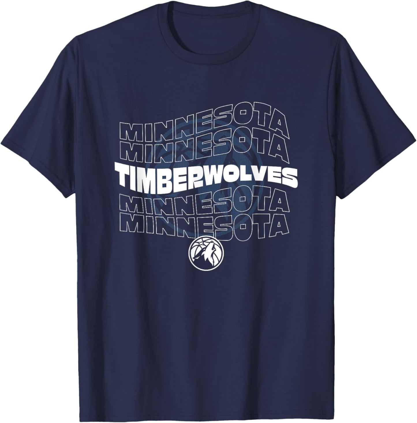 NBA Minnesota Timberwolves Wave Outline Team T-Shirt - T-Shirt | Navy