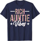Rich Auntie Vibes - Funny Leopard Aunt Auntie T-Shirt - T-Shirt | Navy
