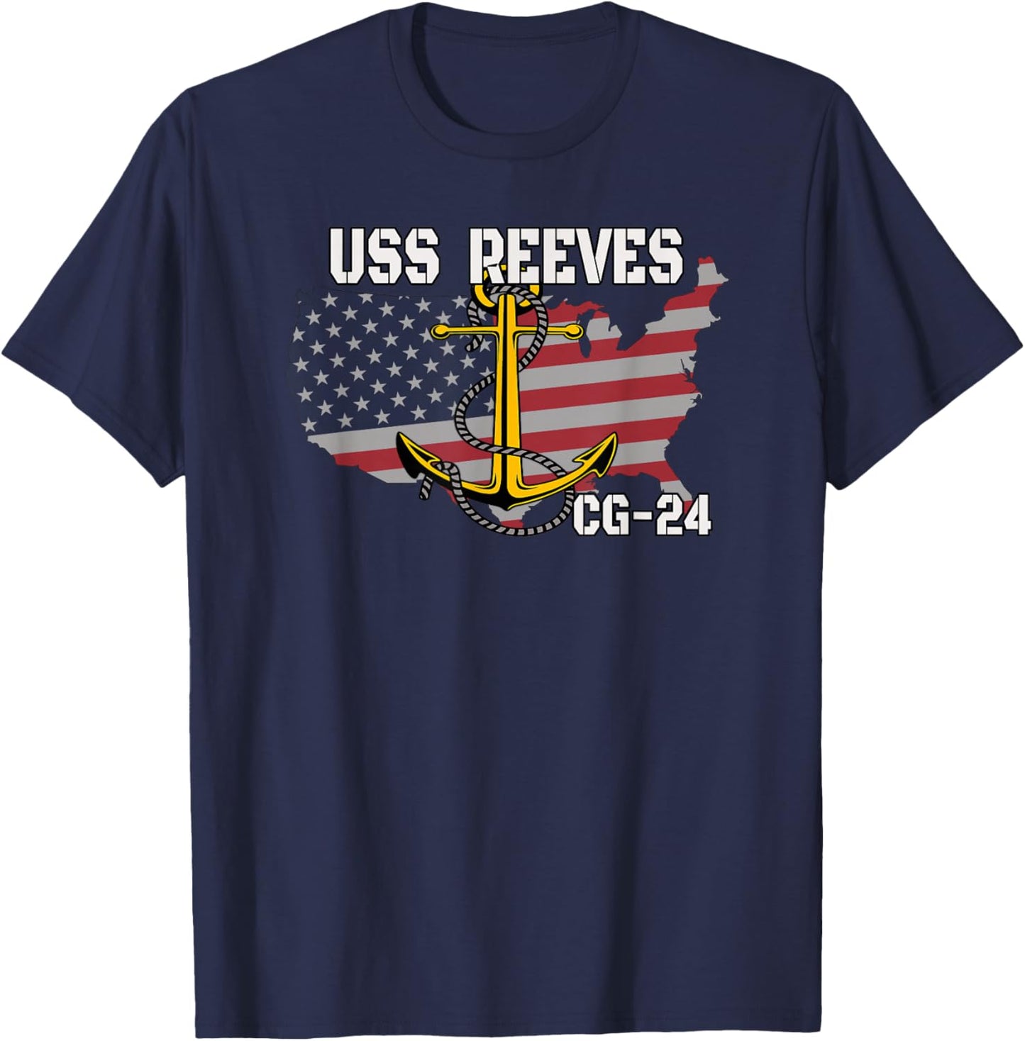 USS Reeves CG-24 Cruiser Veterans Day Son Father Grandpa Dad T-Shirt - T-Shirt | Navy