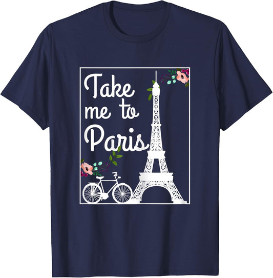 Paris France Eiffel Tower Souvenir T-Shirt - T-Shirt | Navy