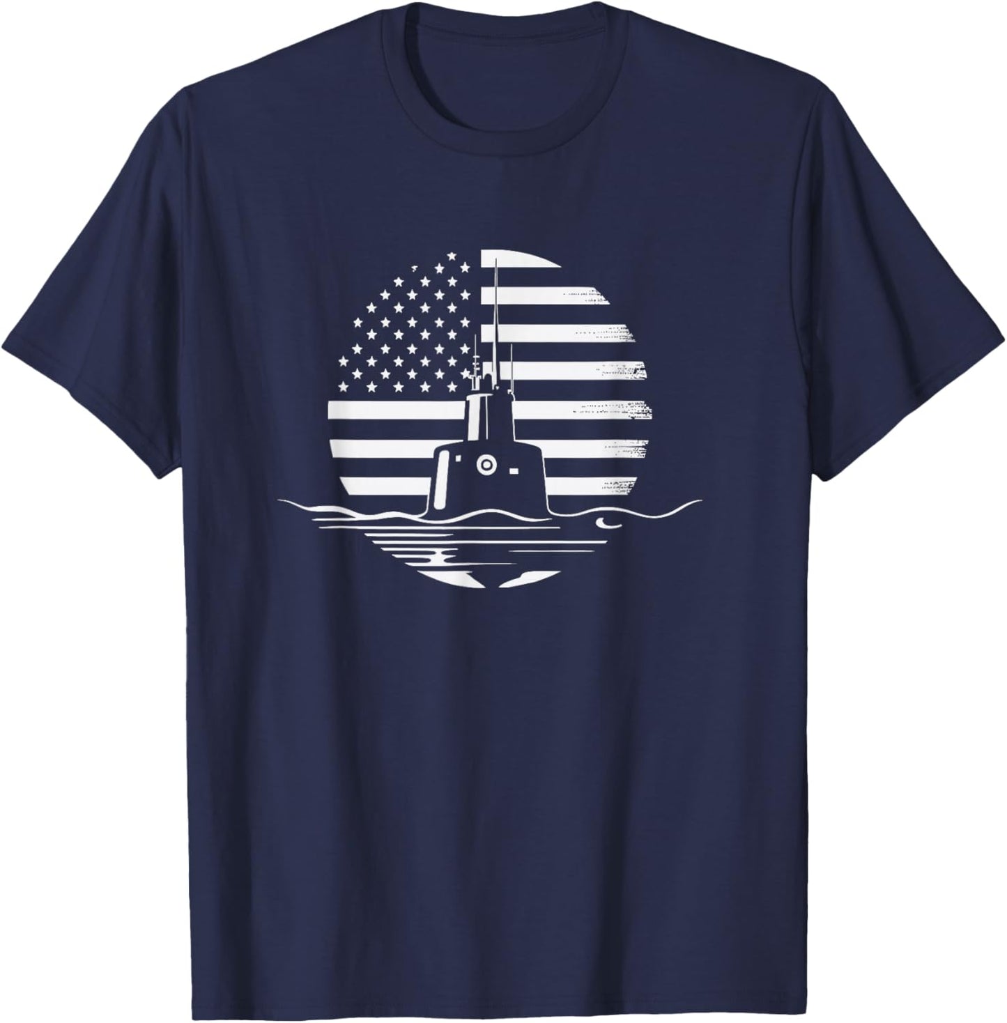 Pigboat Combat Open Sea Veteran Ocean Deep Sub , Black, Small, Classic Fit, , Short Sleeve, Modern Style, Solid Color, Adults, , Casual, All Seasons T-Shirt - T-Shirt | Navy