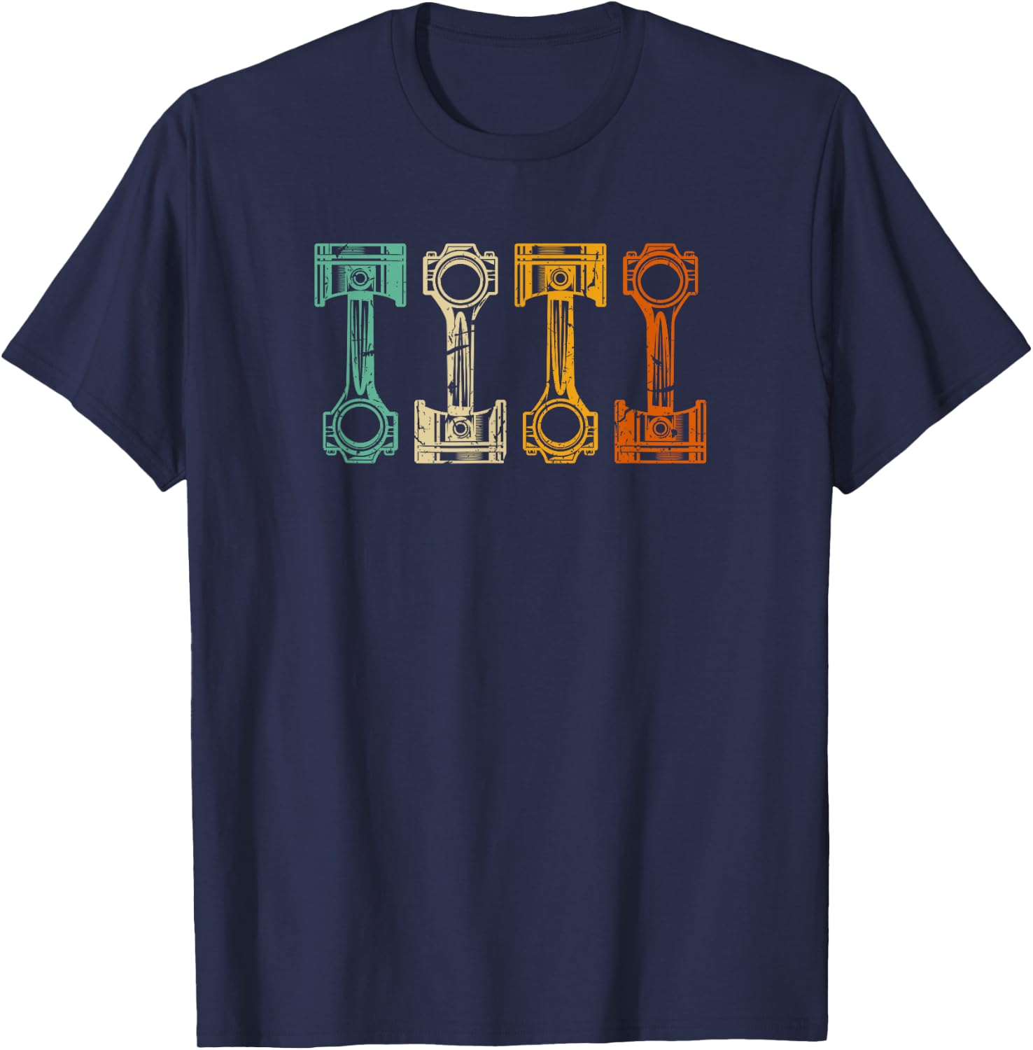 Car Tuning Cylinder Retro Motorsport Car Mechanic Tuner T-Shirt - T-Shirt | Navy