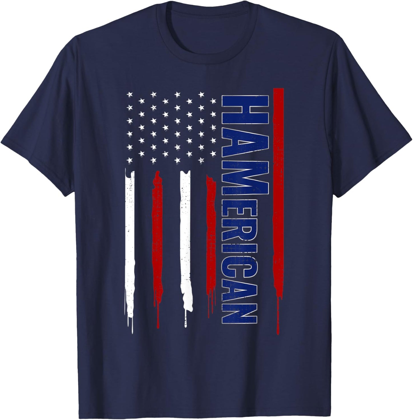 Funny Amateur Ham Radio 4th July USA Flag Patriotic Nerd T-Shirt - T-Shirt | Navy