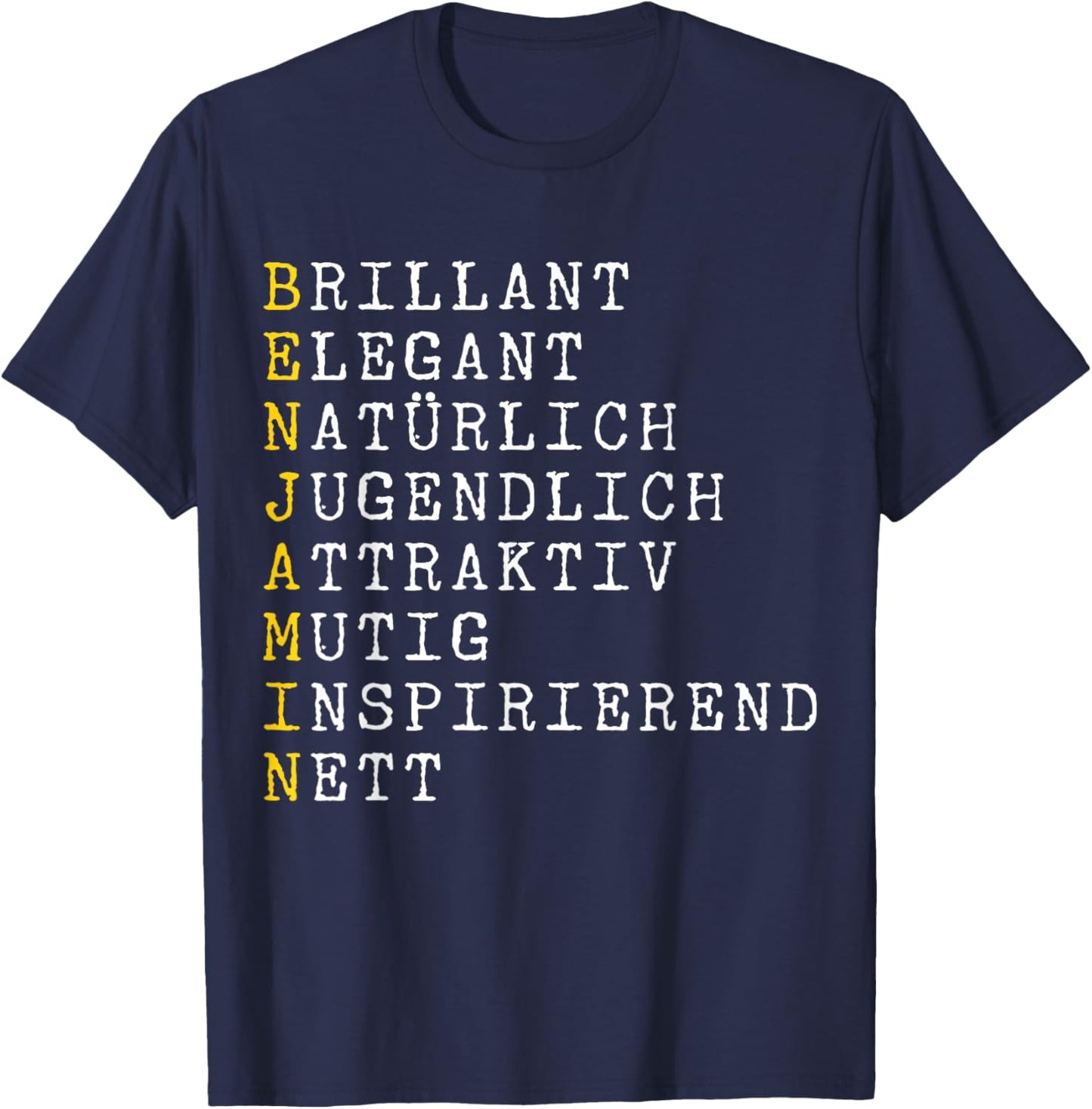 Benjamin Adjektive Personalisiert, Benjamin Name, Benjamin T-Shirt - T-Shirt | Navy