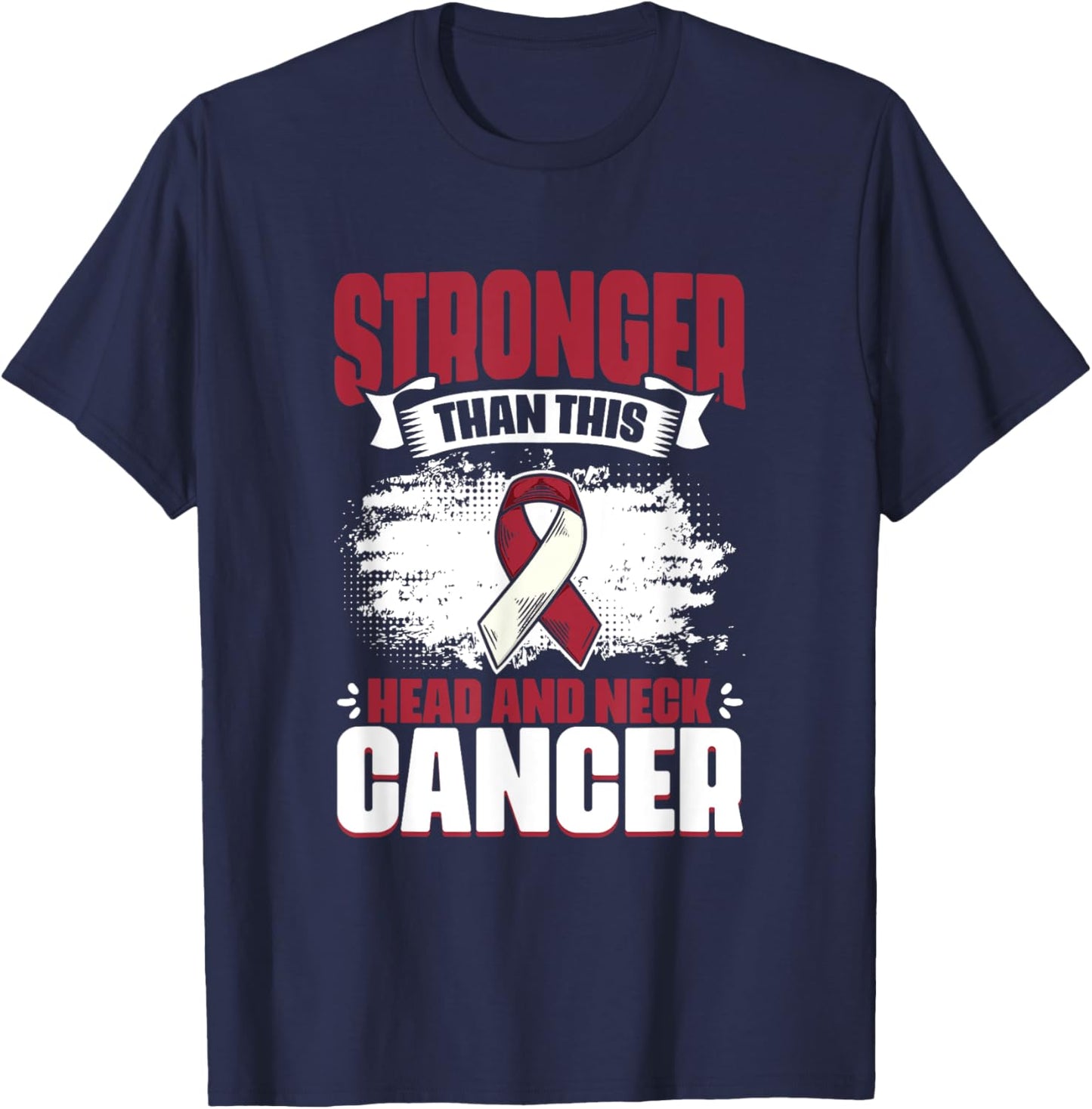 Throat Cancer Stronger Than Head And Neck Cancer Awareness T-Shirt - T-Shirt | Navy