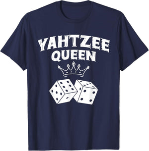 Yahtzee Queen Game Night Dice Game T-Shirt - T-Shirt | Navy