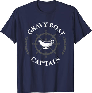 Gravy Boat Captain Funny Thanksgiving Gravy T-Shirt - T-Shirt | Navy