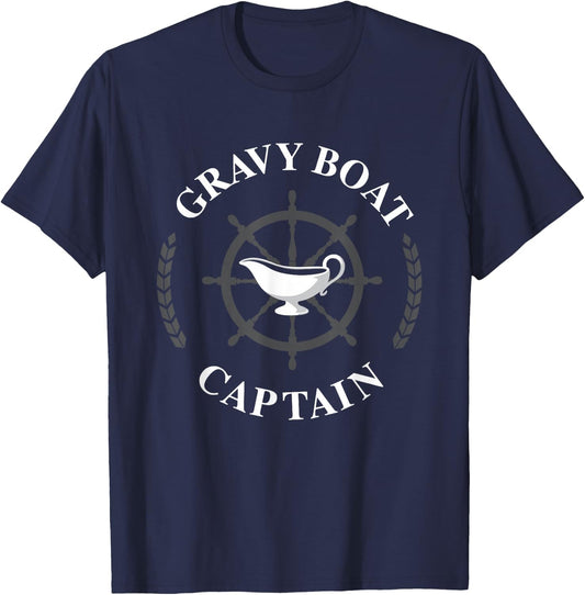 Gravy Boat Captain Funny Thanksgiving Gravy T-Shirt - T-Shirt | Navy