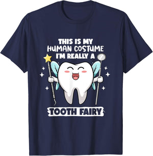 Tooth Fairy Human Costume Halloween Dental Hygienist Dentist T-Shirt - T-Shirt | Navy