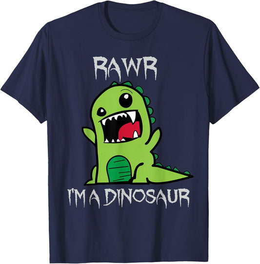 Rawr I'm A Dinosaur Cartoon T-Rex Monster T-Shirt - T-Shirt | Navy