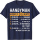 Funny Handyman Gifts ThNh Apparel Adult Black Short Sleeve Classic Fit Cotton Machine Wash Size S M L XL Imported T-Shirt - T-Shirt | Navy