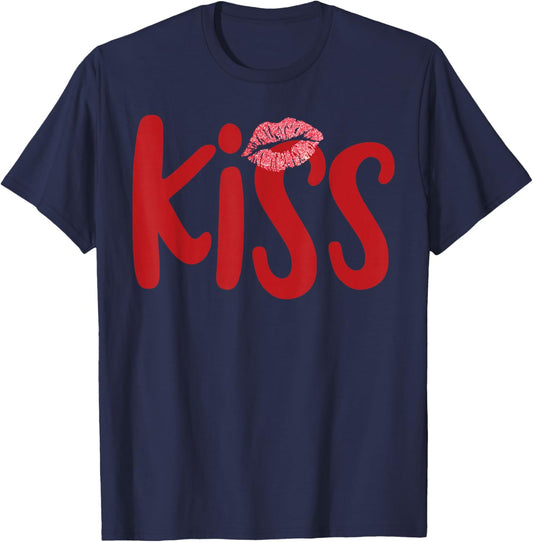 Kiss Marry Kill Girls Group Trio KISS Costume Red Kissy Lips T-Shirt - T-Shirt | Navy