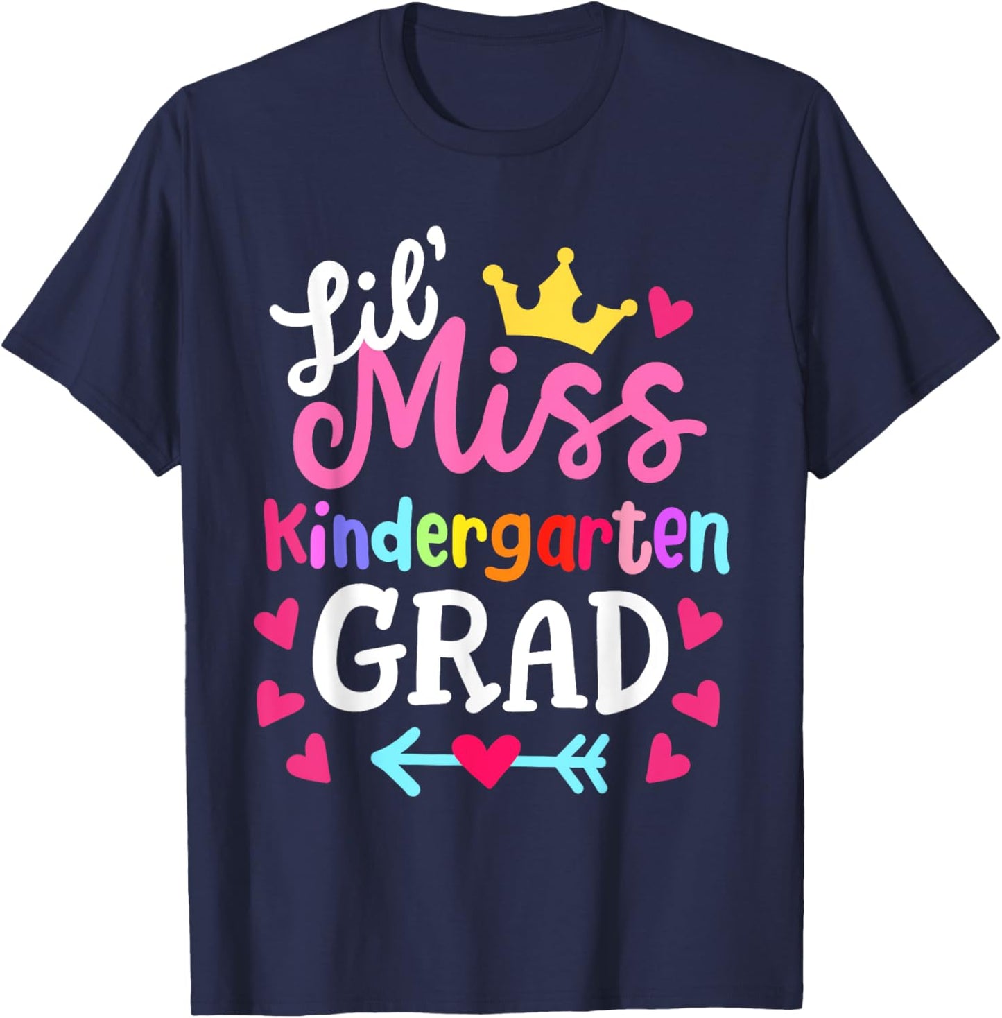 Little Miss Kindergarten Last Day of School 2025 Girls T-Shirt - T-Shirt | Navy