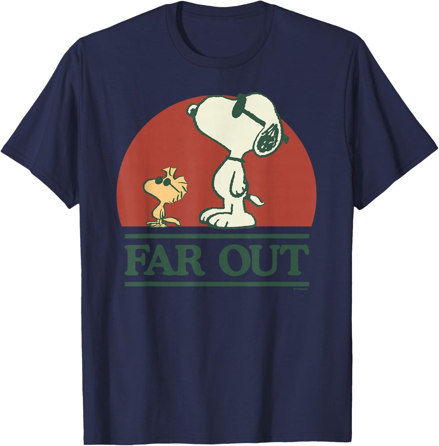 Peanuts: Snoopy and Woodstock Far Out T-Shirt - T-Shirt | Navy
