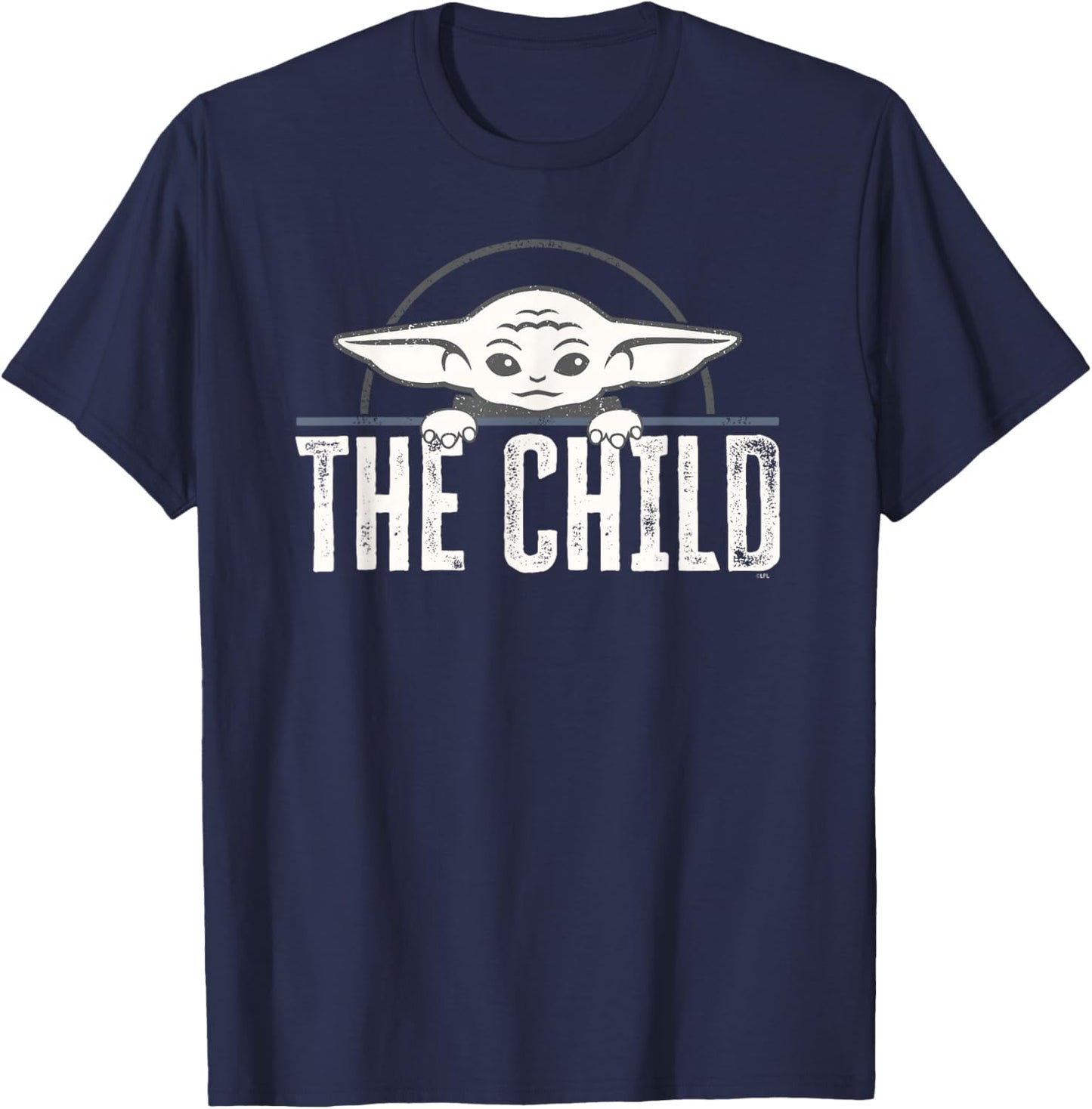Star Wars The Mandalorian The Child Grogu Weathered Logo T-Shirt - T-Shirt | Navy