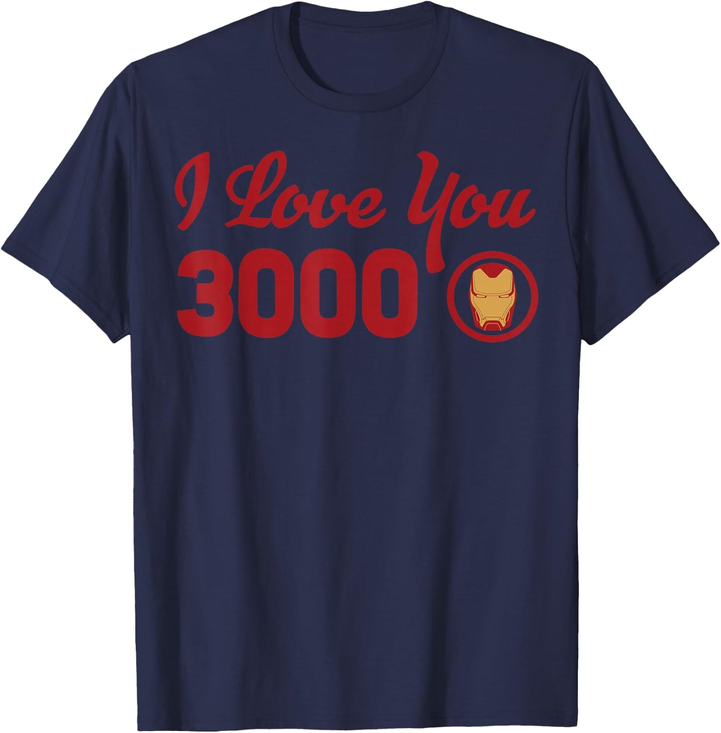 Marvel Avengers Endgame Iron Man I Love You 3000 Red Logo T-Shirt - T-Shirt | Navy