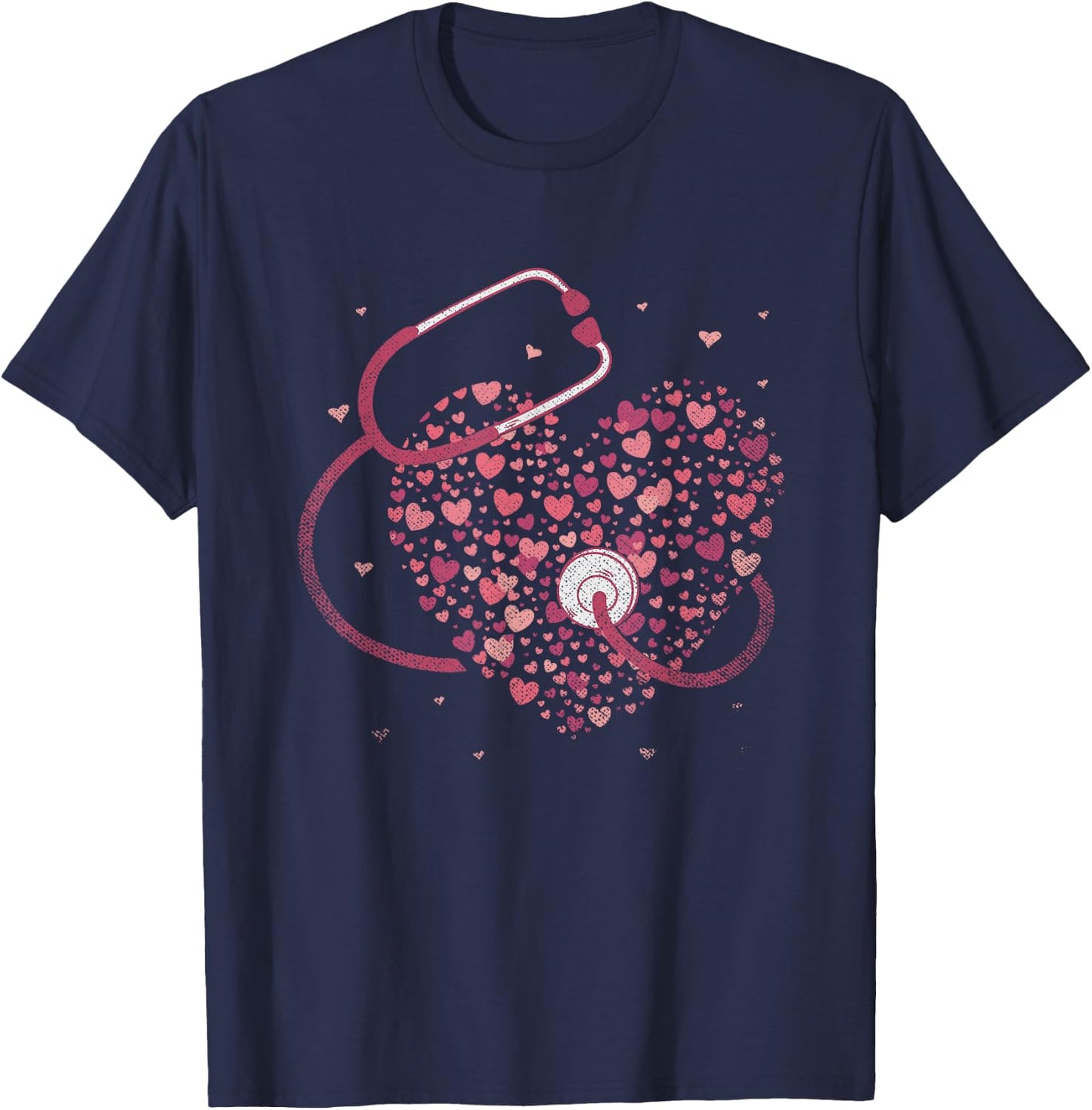 Medicine Gift Stethoscope Heart Nurse T-Shirt - T-Shirt | Navy
