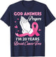 God Answers Prayers I'm 20 Years Breast Cancer Free Survivor T-Shirt - T-Shirt | Navy