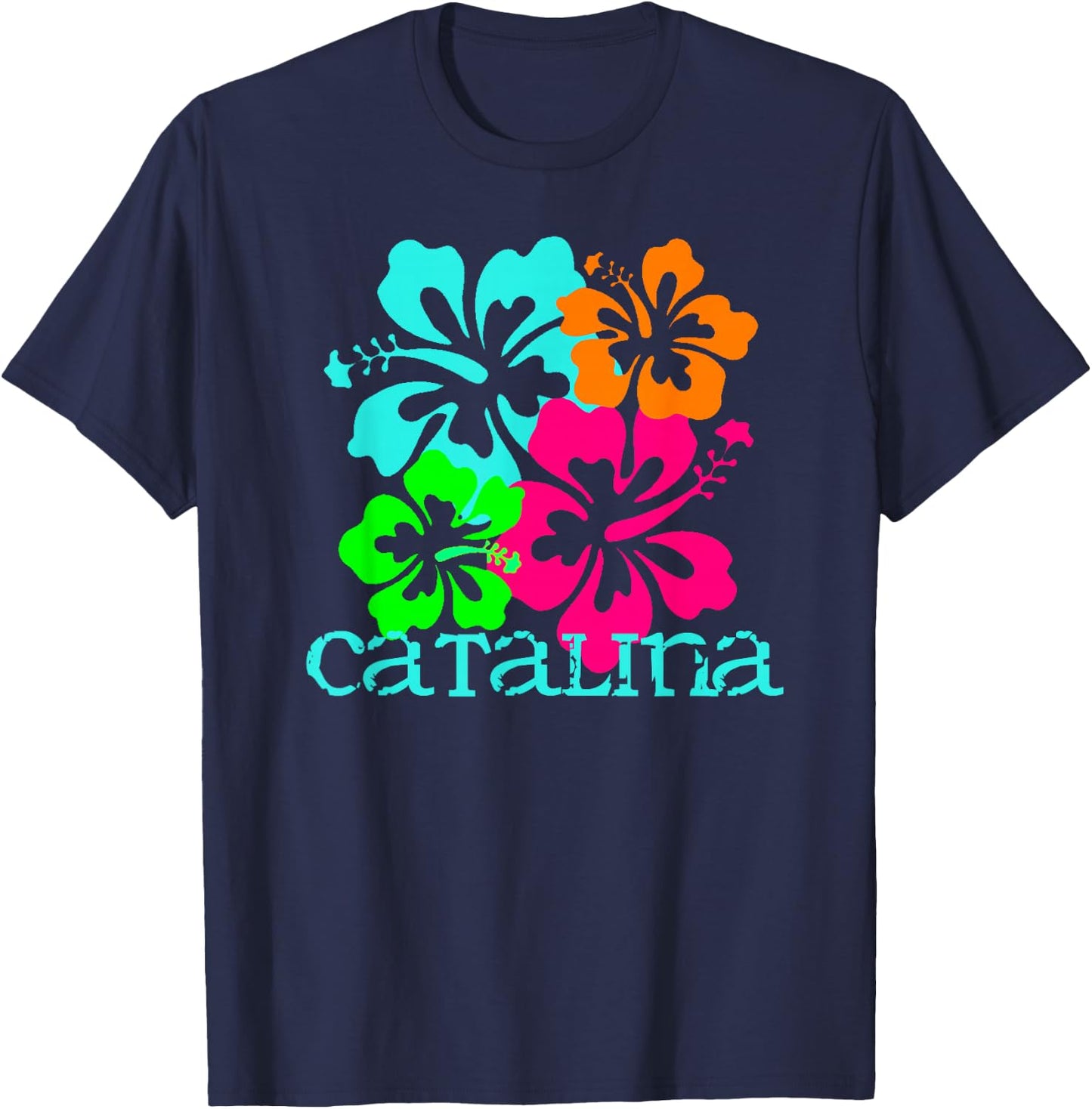 Catalina Island Beach Tropical Paradise Travel Surf Ocean T-Shirt - T-Shirt | Navy