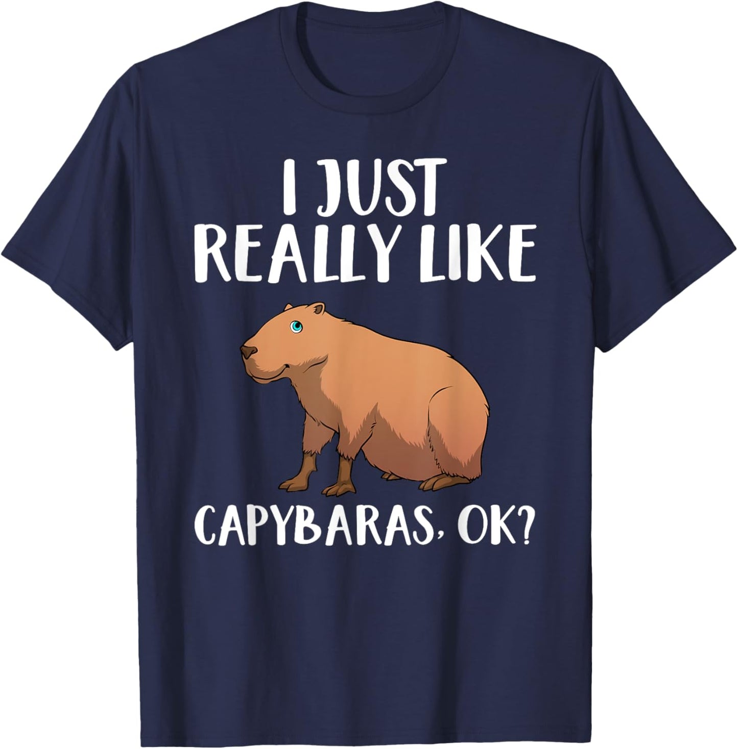 Cool Capybara Art Women Kids Rodent Animal Capybara T-Shirt - T-Shirt | Navy