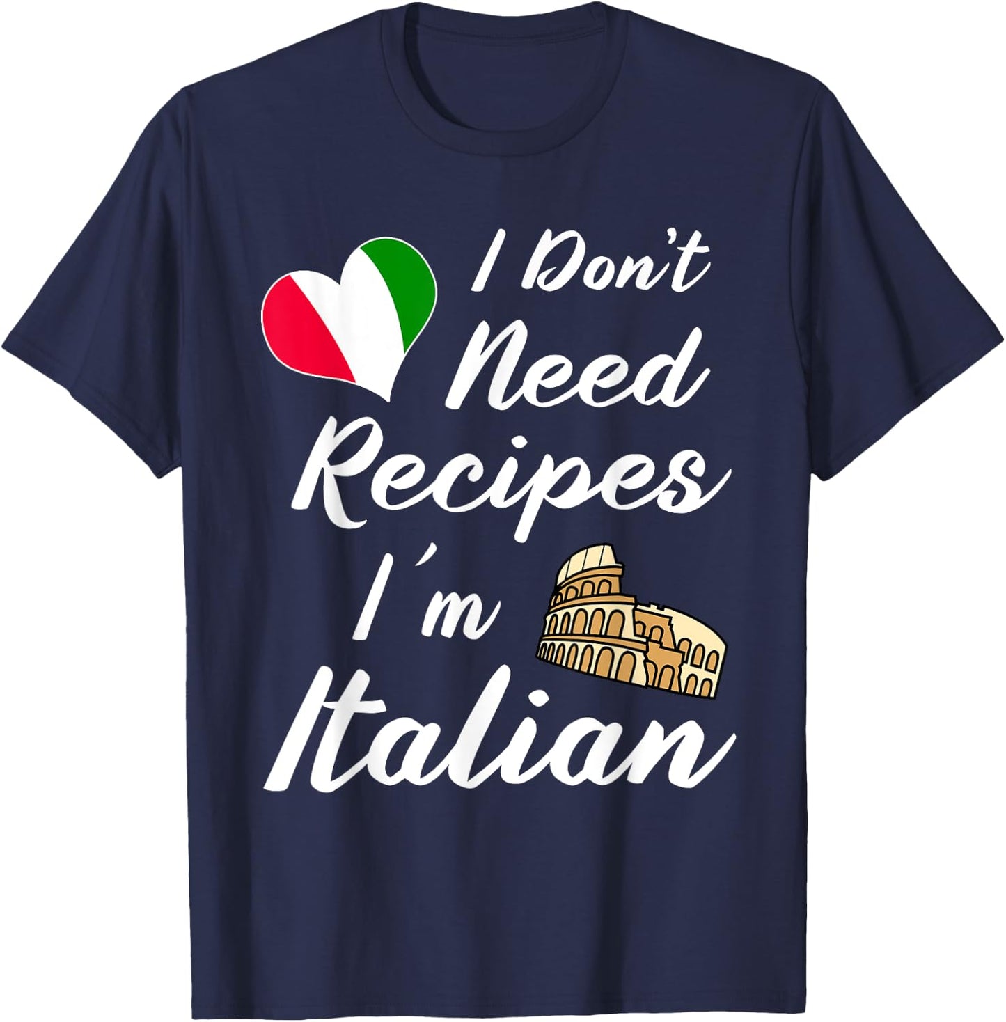 Funny Italian Cooking Knives Supplies Chef Hat Pasta Pizza T-Shirt - T-Shirt | Navy