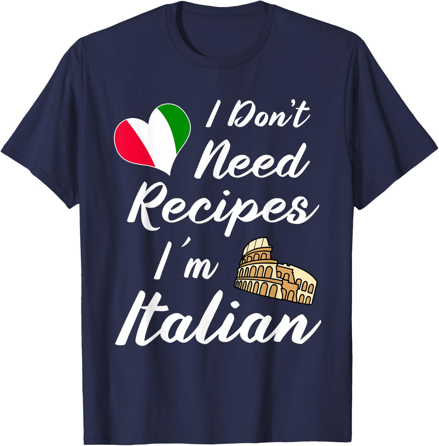 Funny Italian Cooking Knives Supplies Chef Hat Pasta Pizza T-Shirt - T-Shirt | Navy