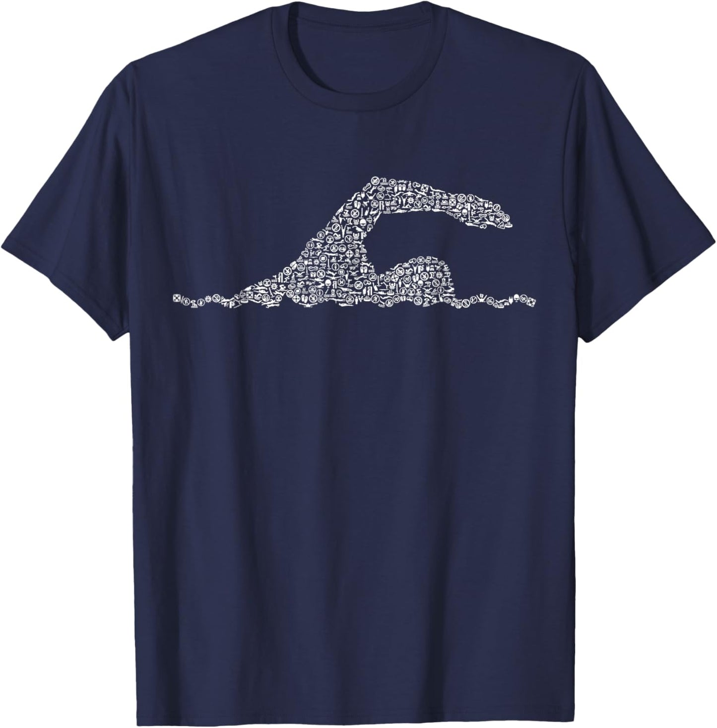 Silhouette Icon Swimmer Gear | Swimming T-Shirt - T-Shirt | Navy