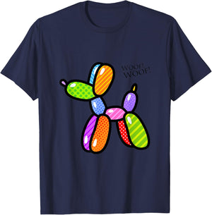 Poodle Dog Balloon Animal Illustration Graphic Designs T-Shirt - T-Shirt | Navy