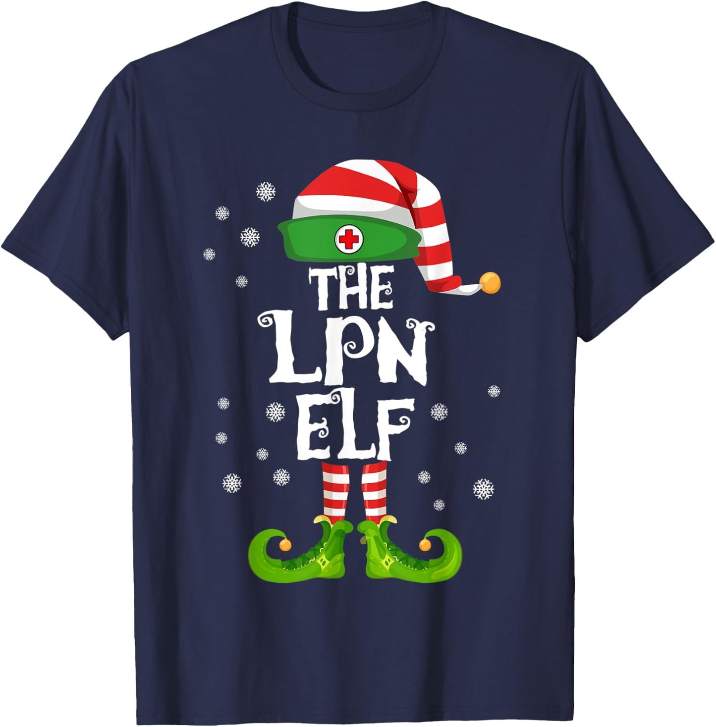 LPN Licensed Practical Nurse Elf Nursing Christmas Costume T-Shirt - T-Shirt | Navy