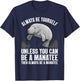 Funny Manatee Design Women Boys Girls Manatee Lover T-Shirt - T-Shirt | Navy