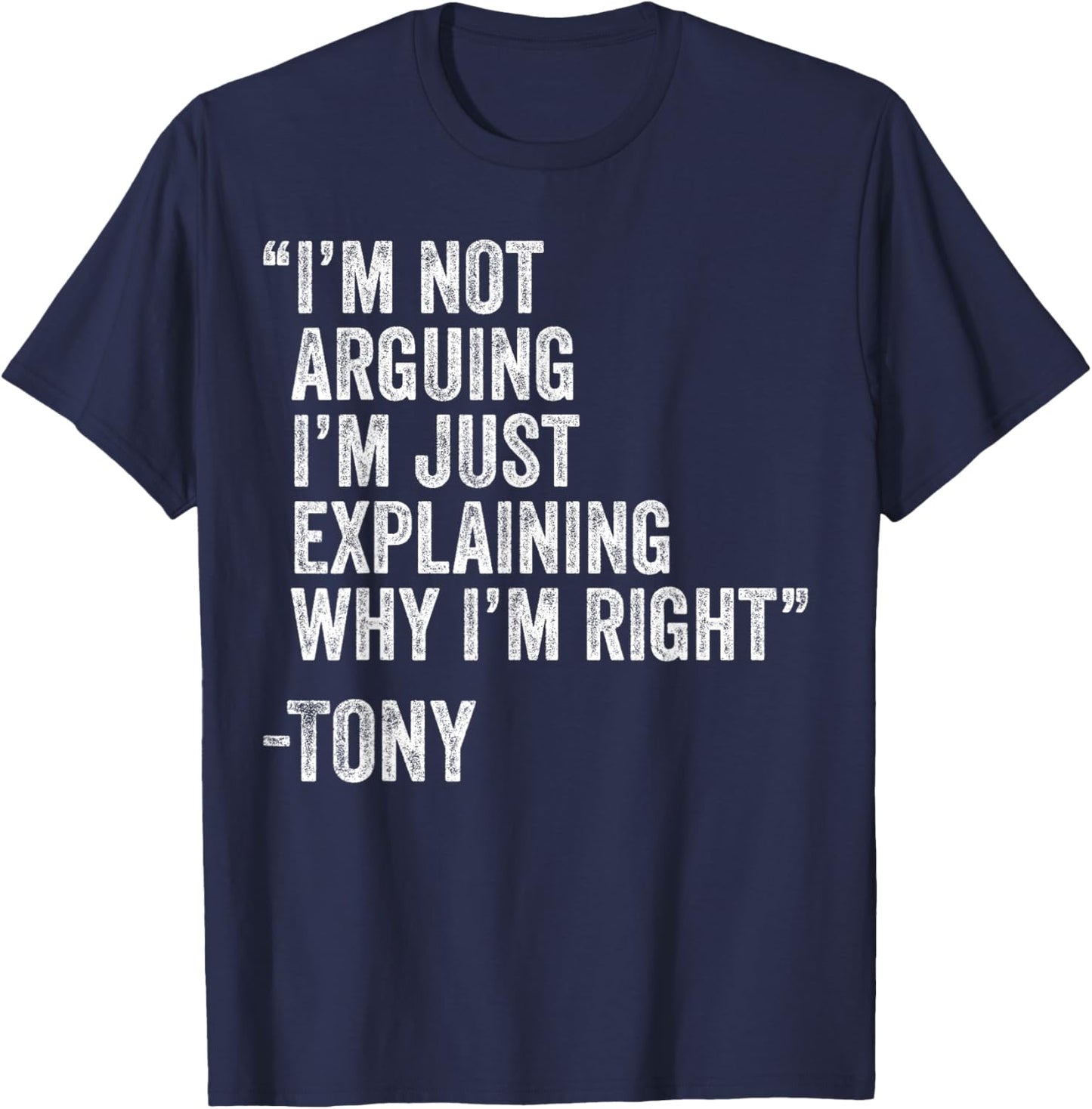 Tony Quote Funny Birthday Custom Name Idea Engineer T-Shirt - T-Shirt | Navy