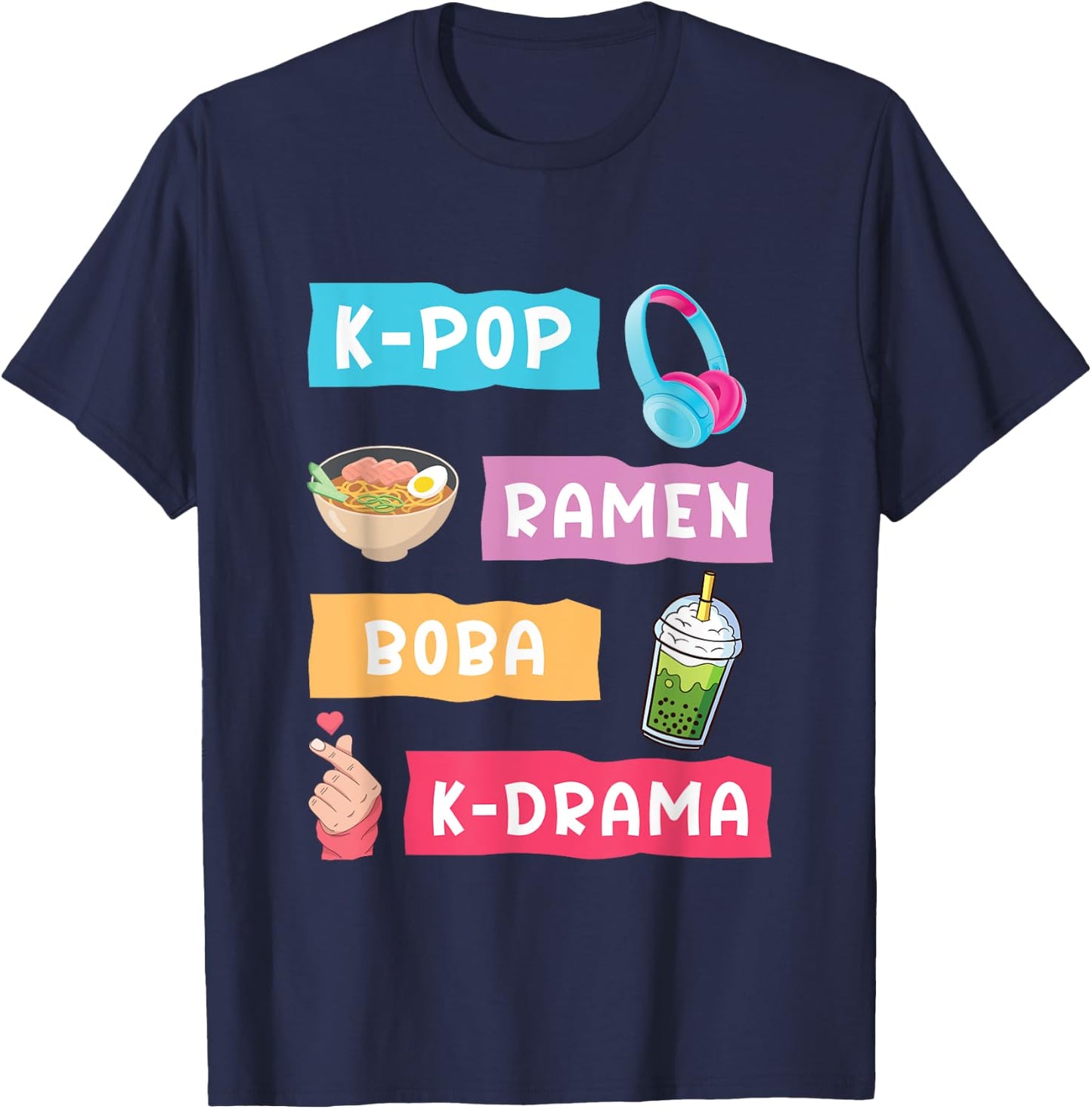 K-Pop Fashion for Fans of korean K-Drama & K-Pop Merchandise T-Shirt - T-Shirt | Navy