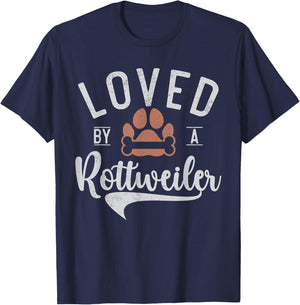 Loved by a Rottweiler T-Shirt - T-Shirt | Navy