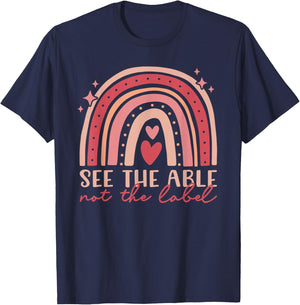 Special Education - See The Able Not Label Rainbow T-Shirt - T-Shirt | Navy