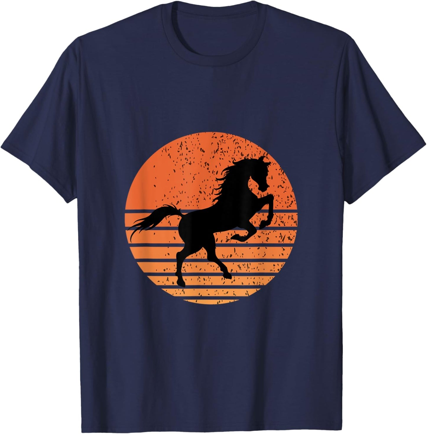 Horse Shadow: Vintage Sunset T-Shirt - T-Shirt | Navy