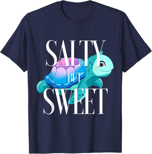 Salty and Sweet Sea Turtle Lover Attitude Southern Preppy T-Shirt - T-Shirt | Navy