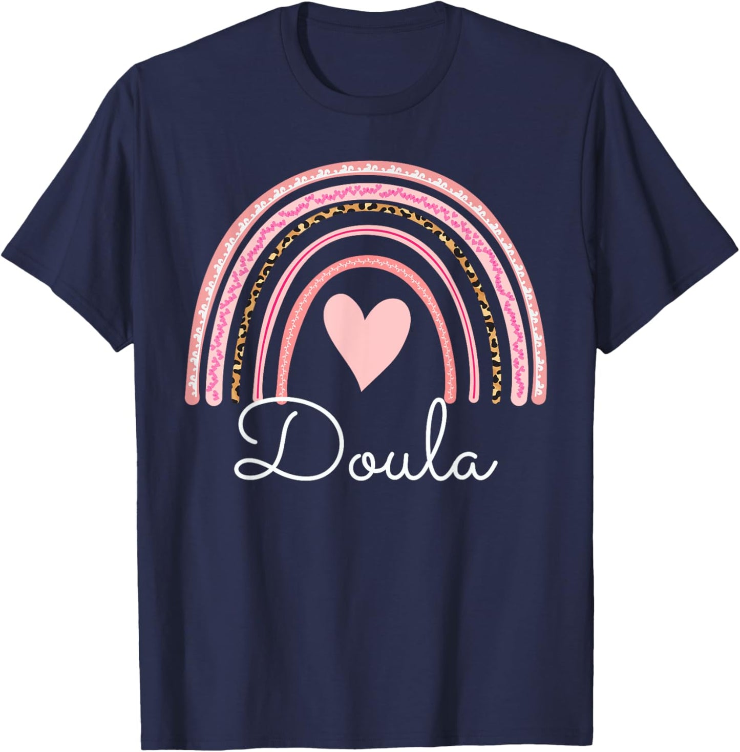 Doula Appreciation Gift Doula Boho Rainbow Midwife Doula T-Shirt - T-Shirt | Navy