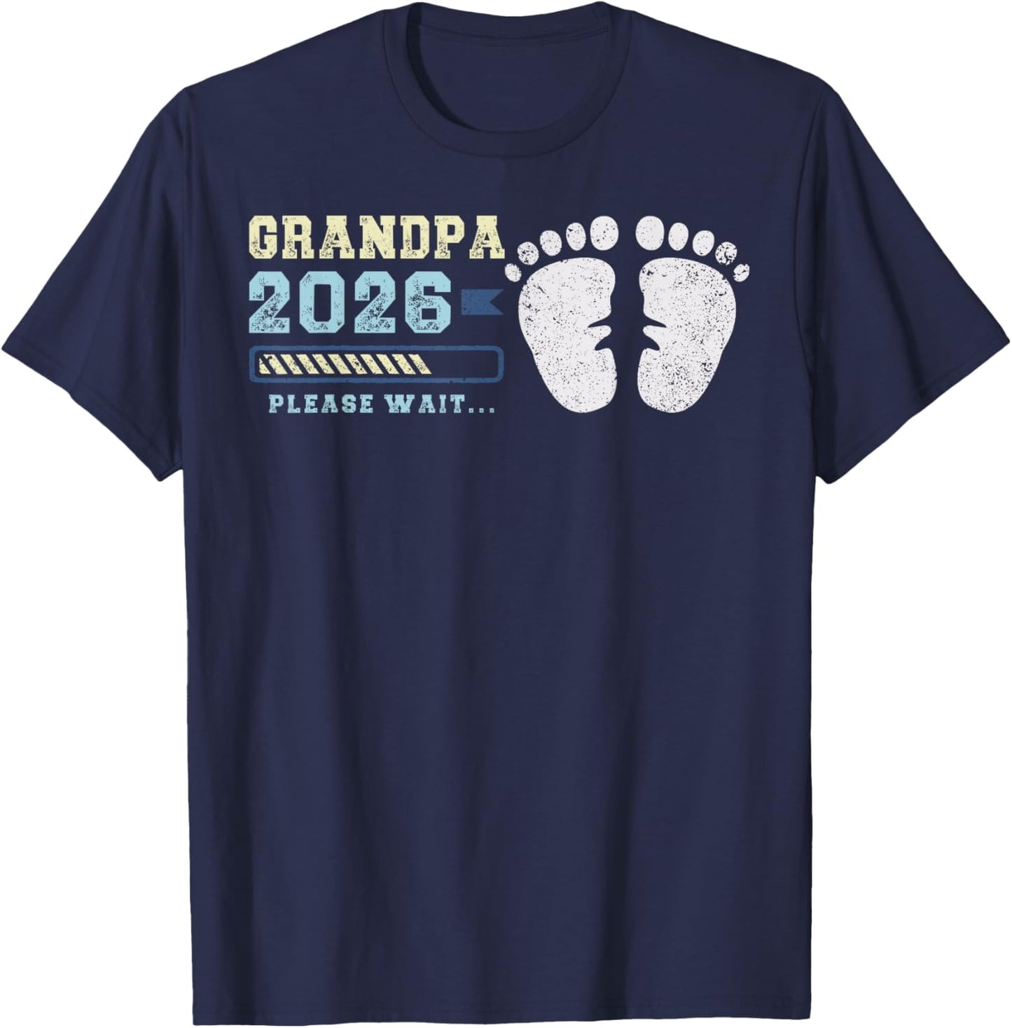 Grandpa 2026, Baby Announcement, Expecting Grandfather T-Shirt - T-Shirt | Navy