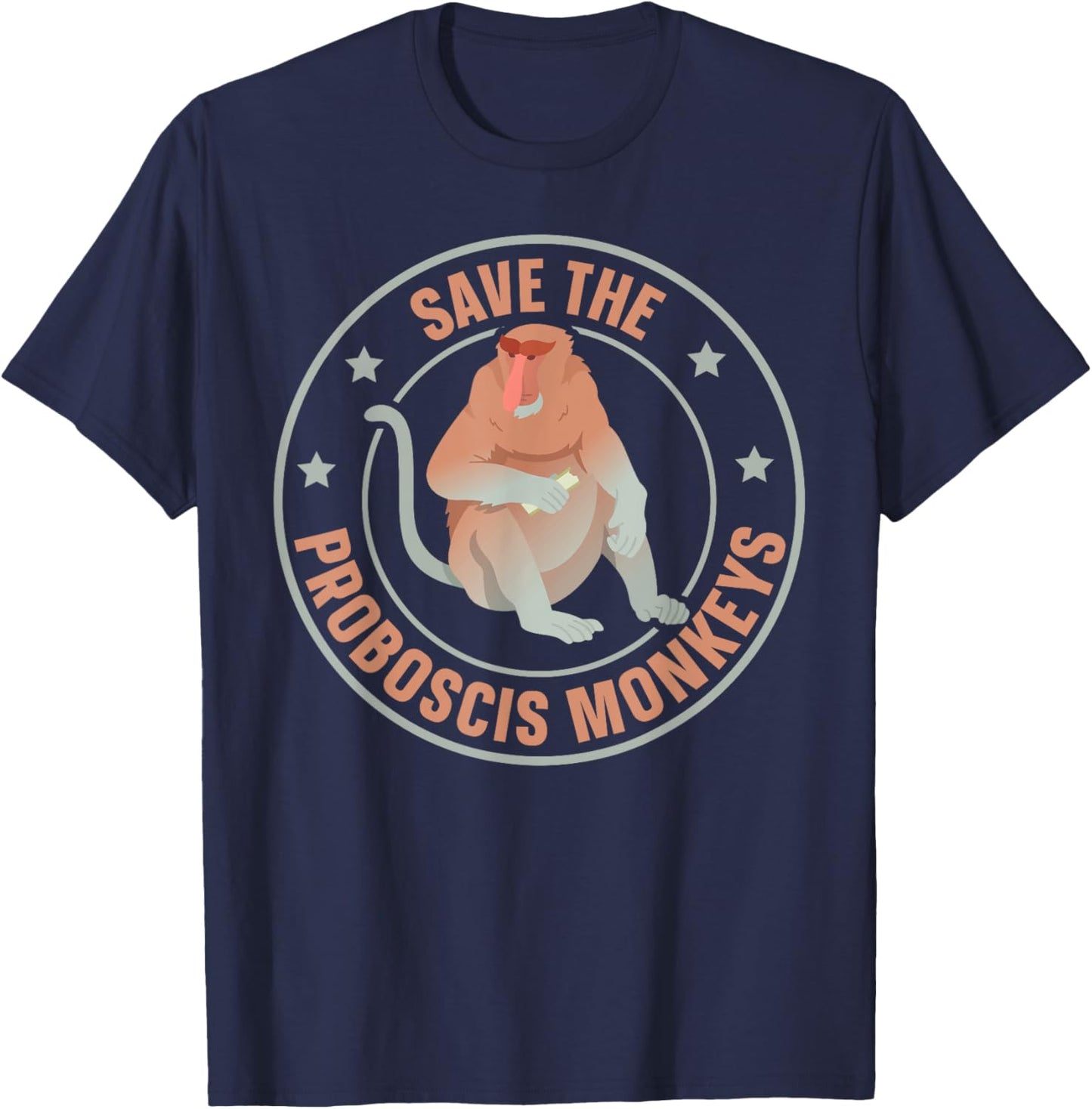 Save the proboscis monkeys Quote for a Proboscis Monkey Fan T-Shirt - T-Shirt | Navy