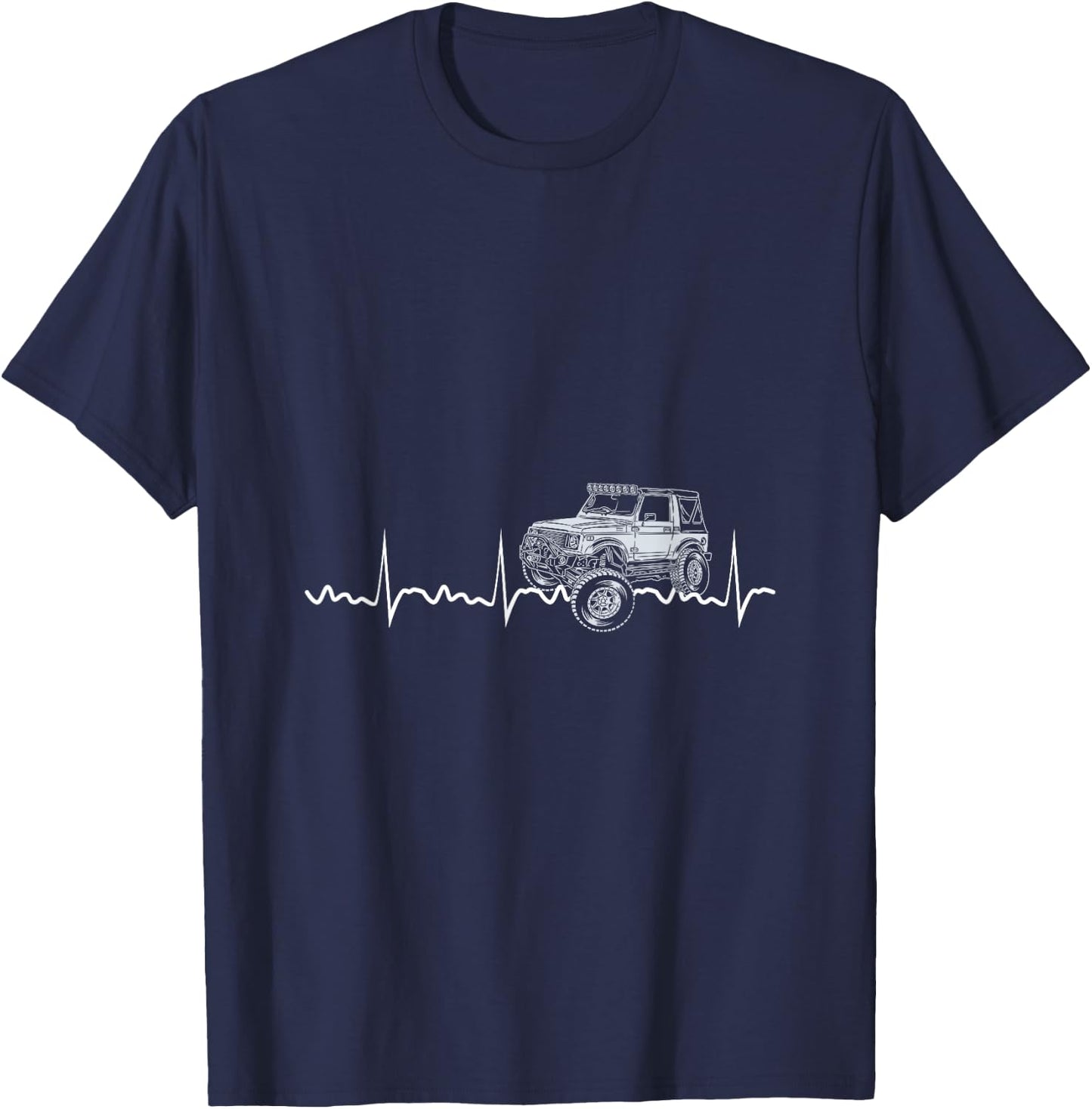 Off Road Heartbeat Off Road Gift 4x4 Dirt T-Shirt - T-Shirt | Navy