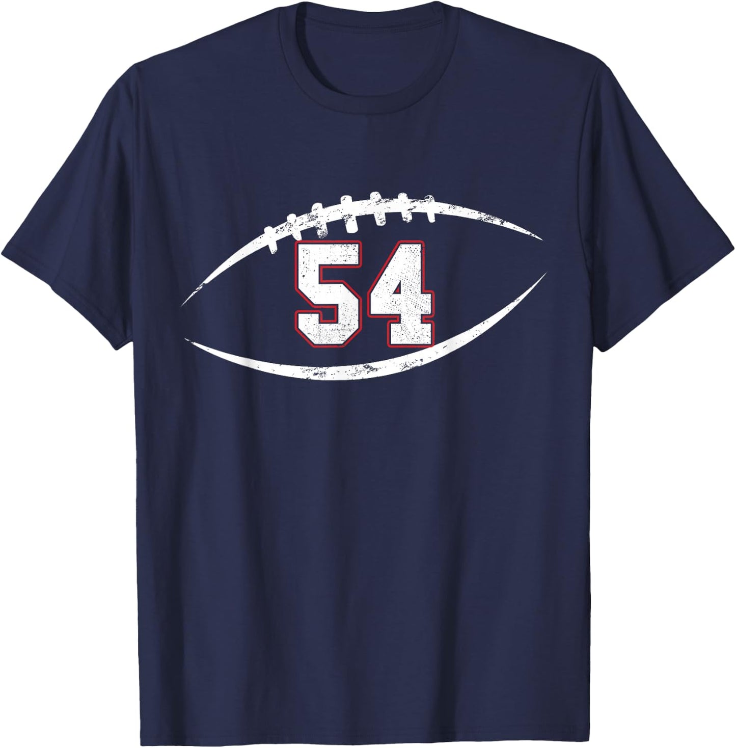 54 Number Vintage Football Player 54 Lucky Number Birthday T-Shirt - T-Shirt | Navy