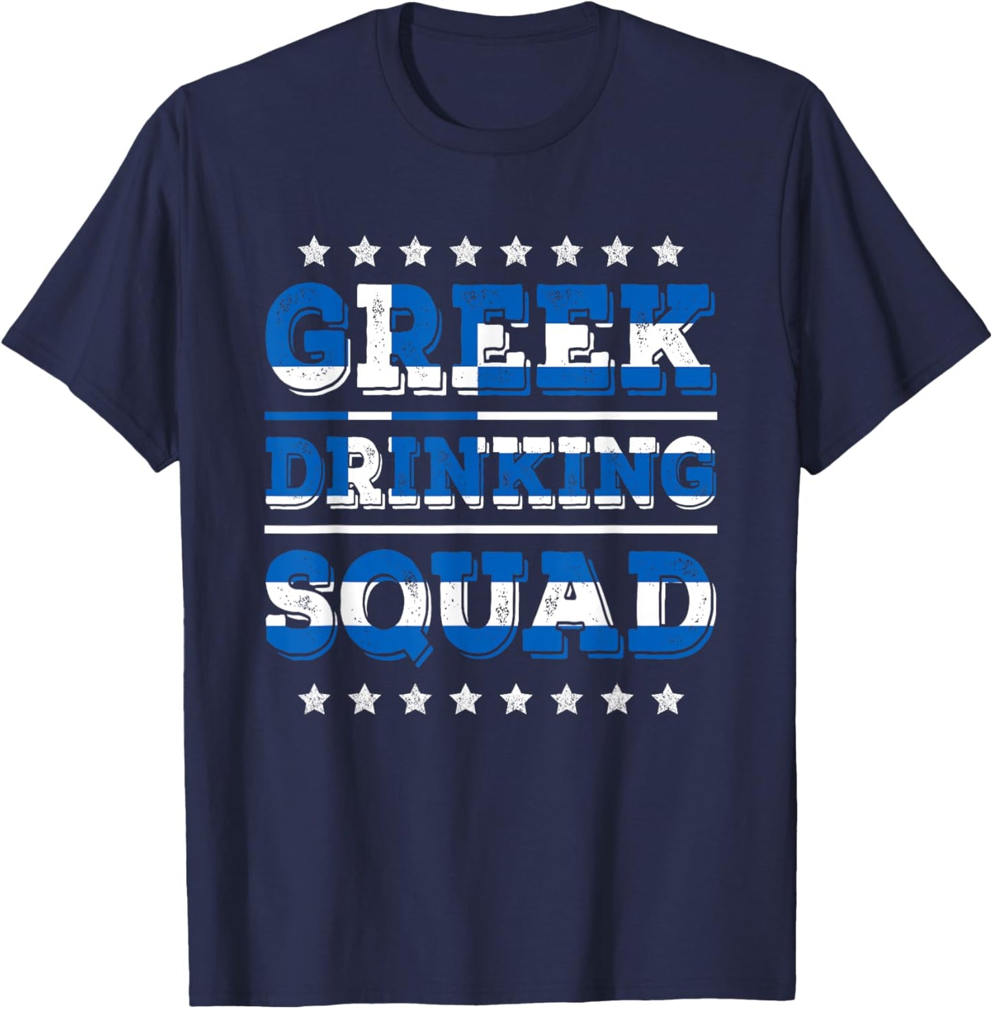Greek Drinking Squad Greece Flag Funny Drinking T-Shirt - T-Shirt | Navy